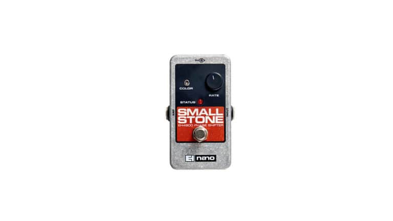 Electro-Harmonix Small Stone front shot with grey enclosure and black control knob